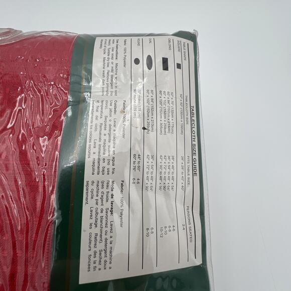 New - Tobin Home Fashions Holiday Fabric Tablecloth 60 x 102” Oval - Picture 15 of 16